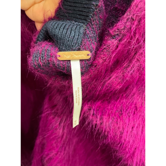 NWT Free People Bon Bon Magenta Fuzzy Alpaca Sweater Mini Dress - Picture 10 of 14